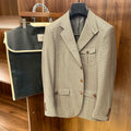 Loro Piana Men's Spring And Fall Wool Bird's-eye Jacquard Suit Jacket Fashion Temperament Lapel Single-breasted Jacket Ngvp #8228