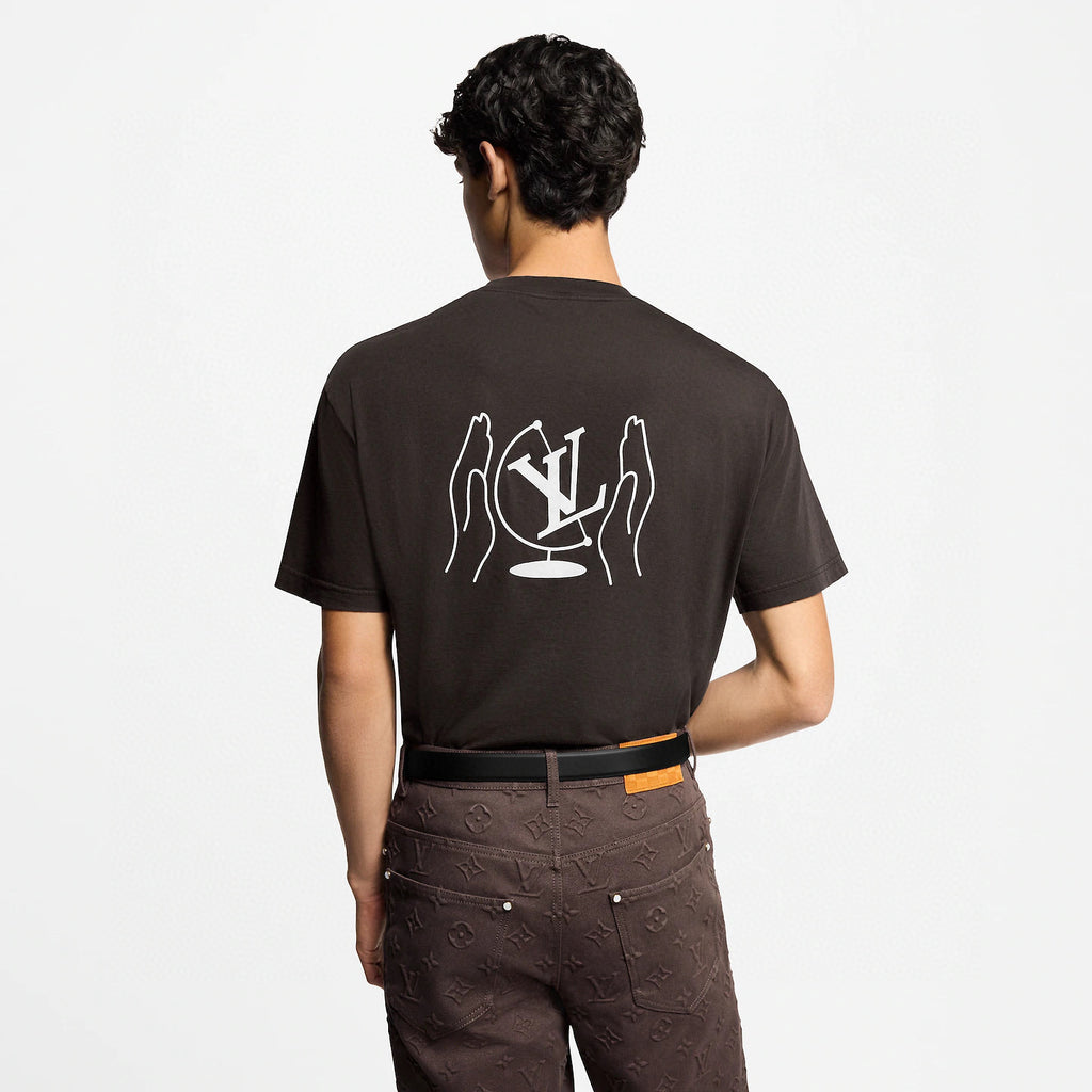 Louis Vuitton Men's Summer Solid Color Graphic Printed Round Neck Cotton Short Sleeve T-Shirt #75382