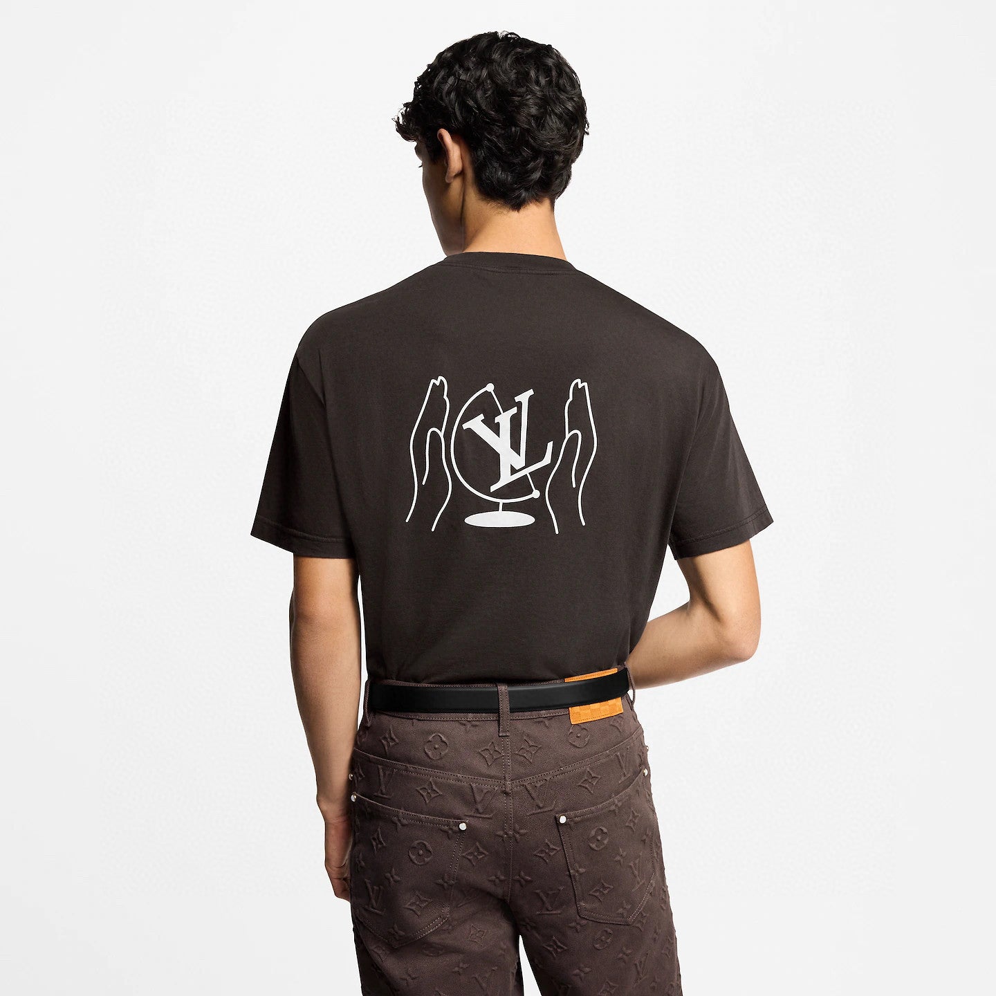 Louis Vuitton Men's Summer Solid Color Graphic Printed Round Neck Cotton Short Sleeve T-Shirt #75382