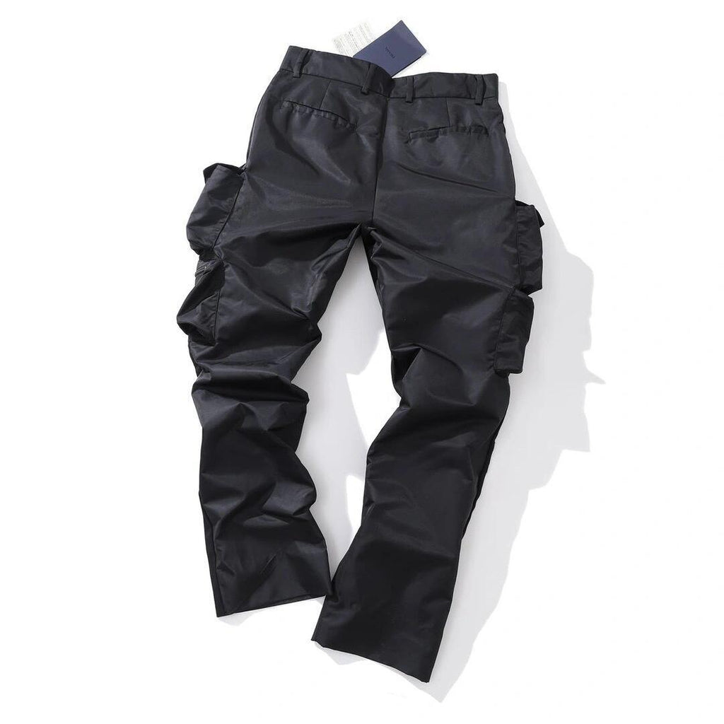 Prada Men's Spring And Summer Solid Color Nylon Multi Functional Pockets Trousers Pants #75645