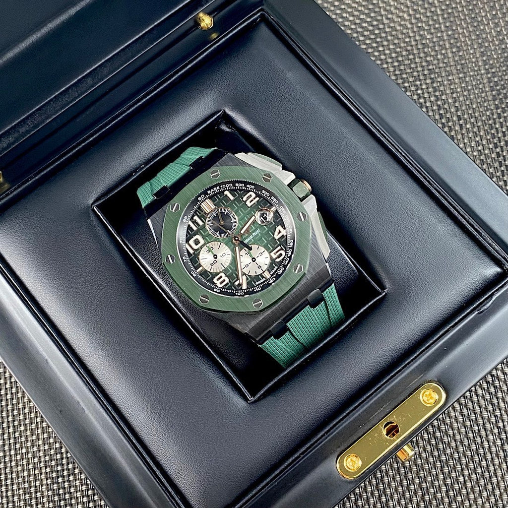 Audemars Piguet Men's Green Automatic Mechanical Movement Steel Case Royal Oak Watch #99897