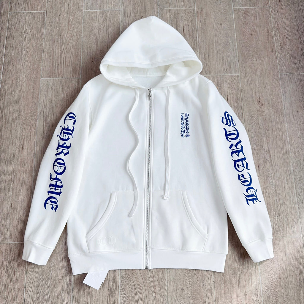 Chrome hearts Sanskrit Letter Logo Zipper Hooded Sweatshirt #333725