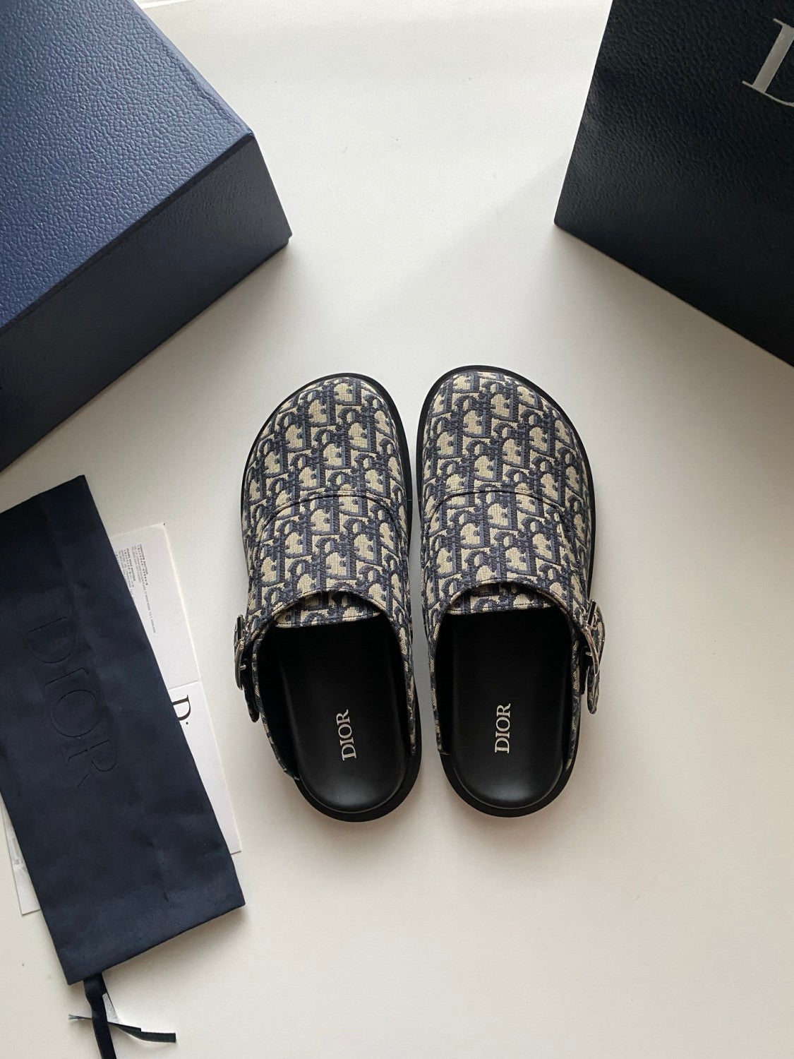 Dior Aqua Men's Summer Solid Color Letter Print Buckle Design Mule Shoes Sandals #77185