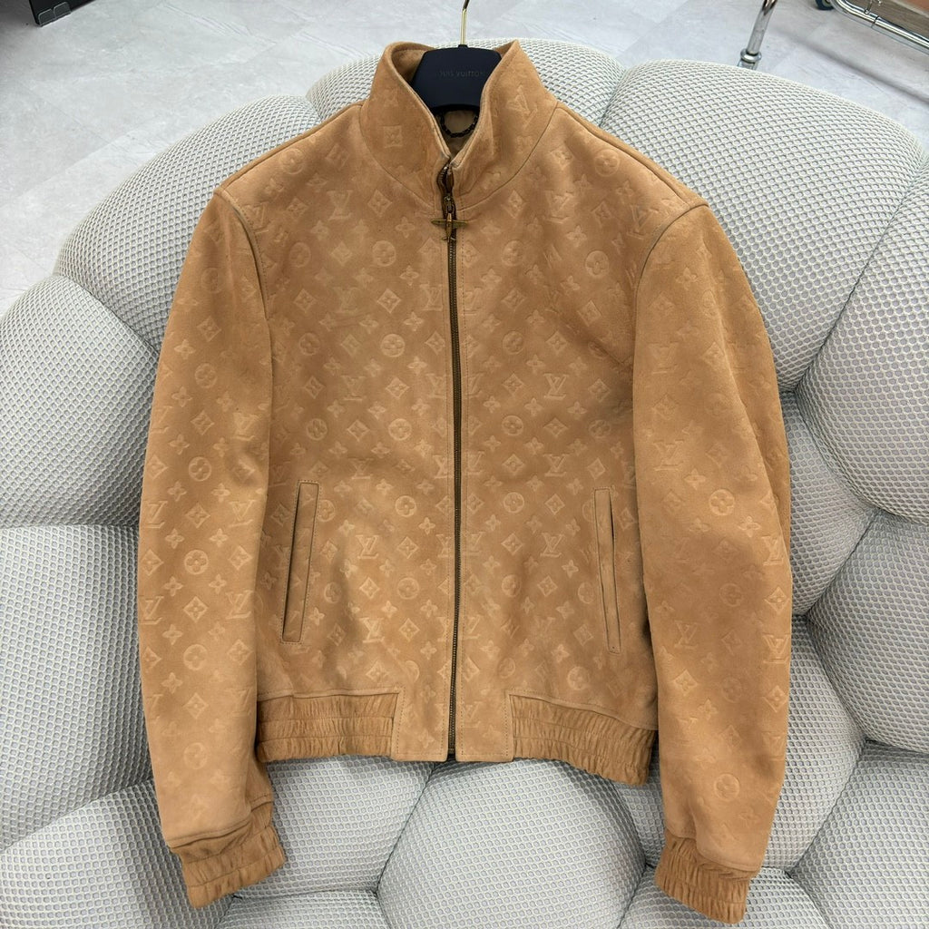 Louis Vuitton Men's Autumn and Winter Letter Printed Solid Color Zipper Long Sleeve Jacket #73149