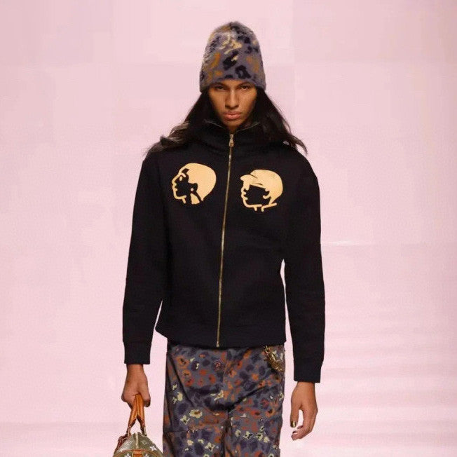 Louis Vuitton Men's And Women's Spring/Autumn Fashion Casual Character Pattern Zipper Hooded Long Sleeved Sweatshirt Jacket #78227