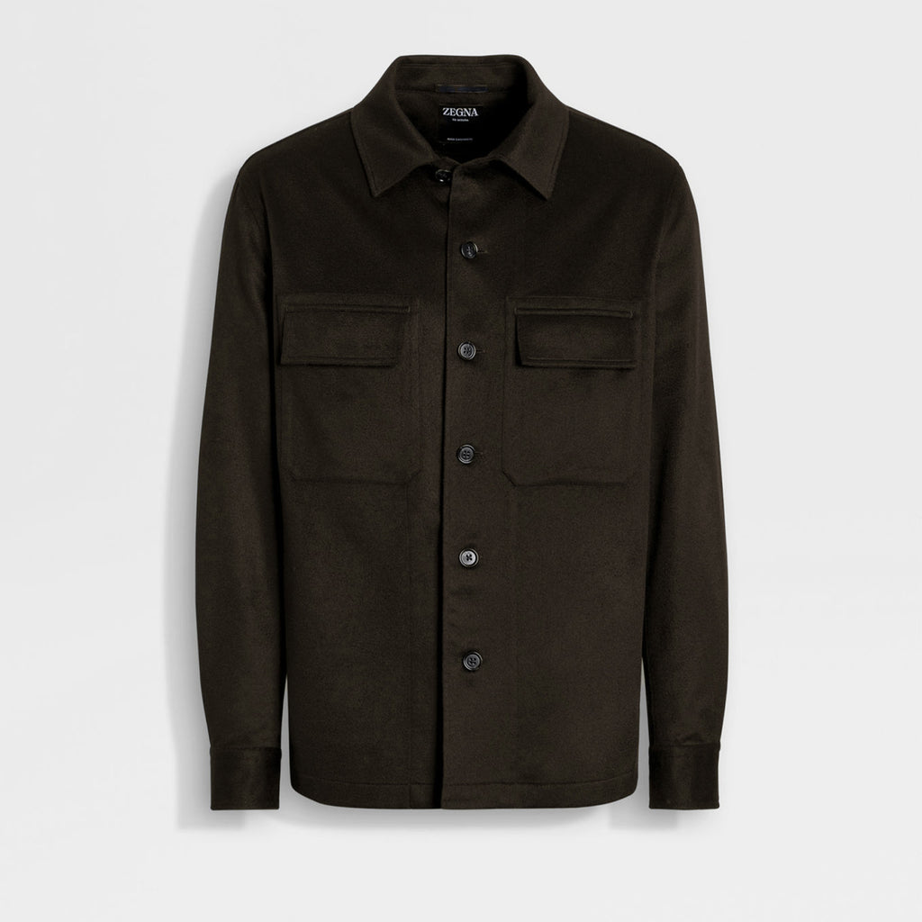 Ermenegildo Zegna Oasi Cashmere Alba Shirt Jacket Men's Luxury Solid Color Temperament Wool Shirt Fashion Casual Lapel Single Breasted Shirt Jacket Ngvp #2493