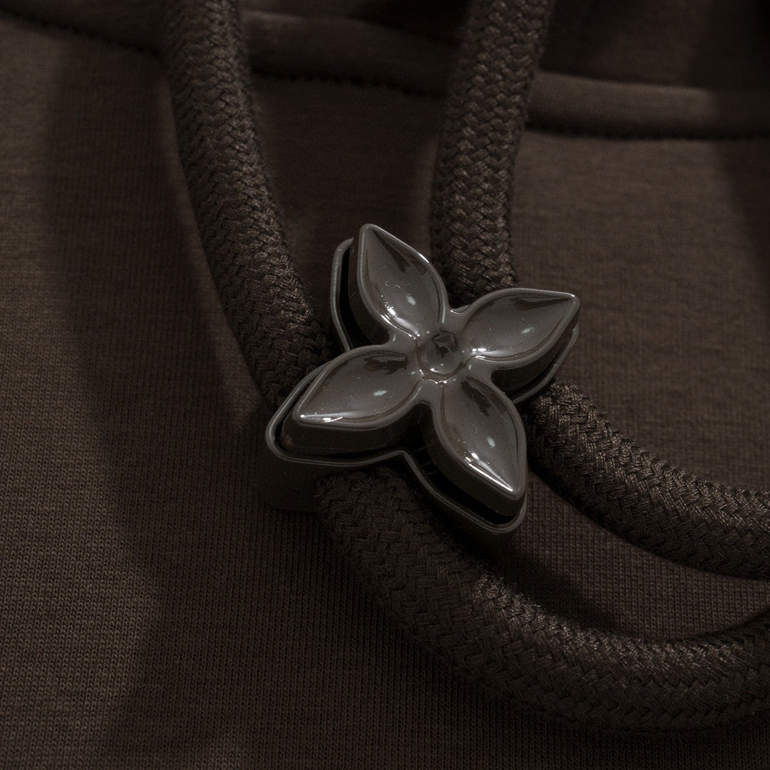 Louis Vuitton Monogram Flower Stopper Cotton Hoodie Drawstring Hooded Sweatshirt Pullover #96251