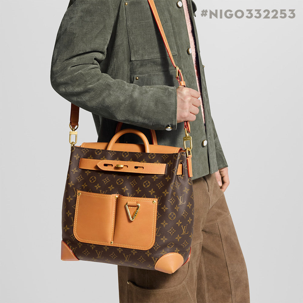 LOUIS VUITTON Steamer 30 Detachable Shoulder Strap Single Room Crossbody Monogram Coated Canvas Handbag Men's Brown #332253
