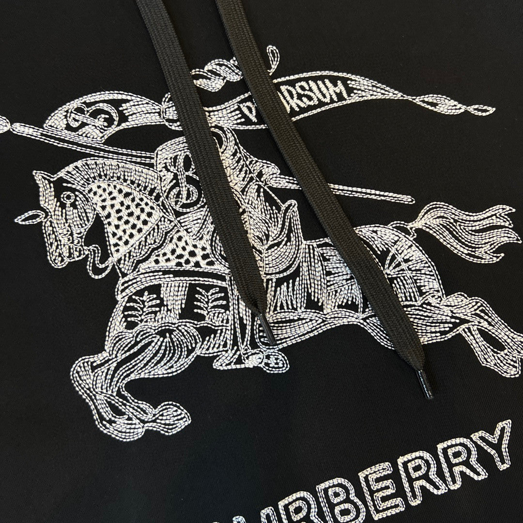 Burberry Embroidered Knight Pattern Hooded Sweatshirt Pullover #96225