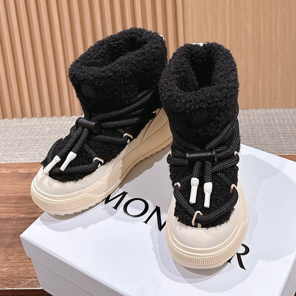 Moncler Light Beige Moncler Altive Mid Teddy Snow Boots #334369
