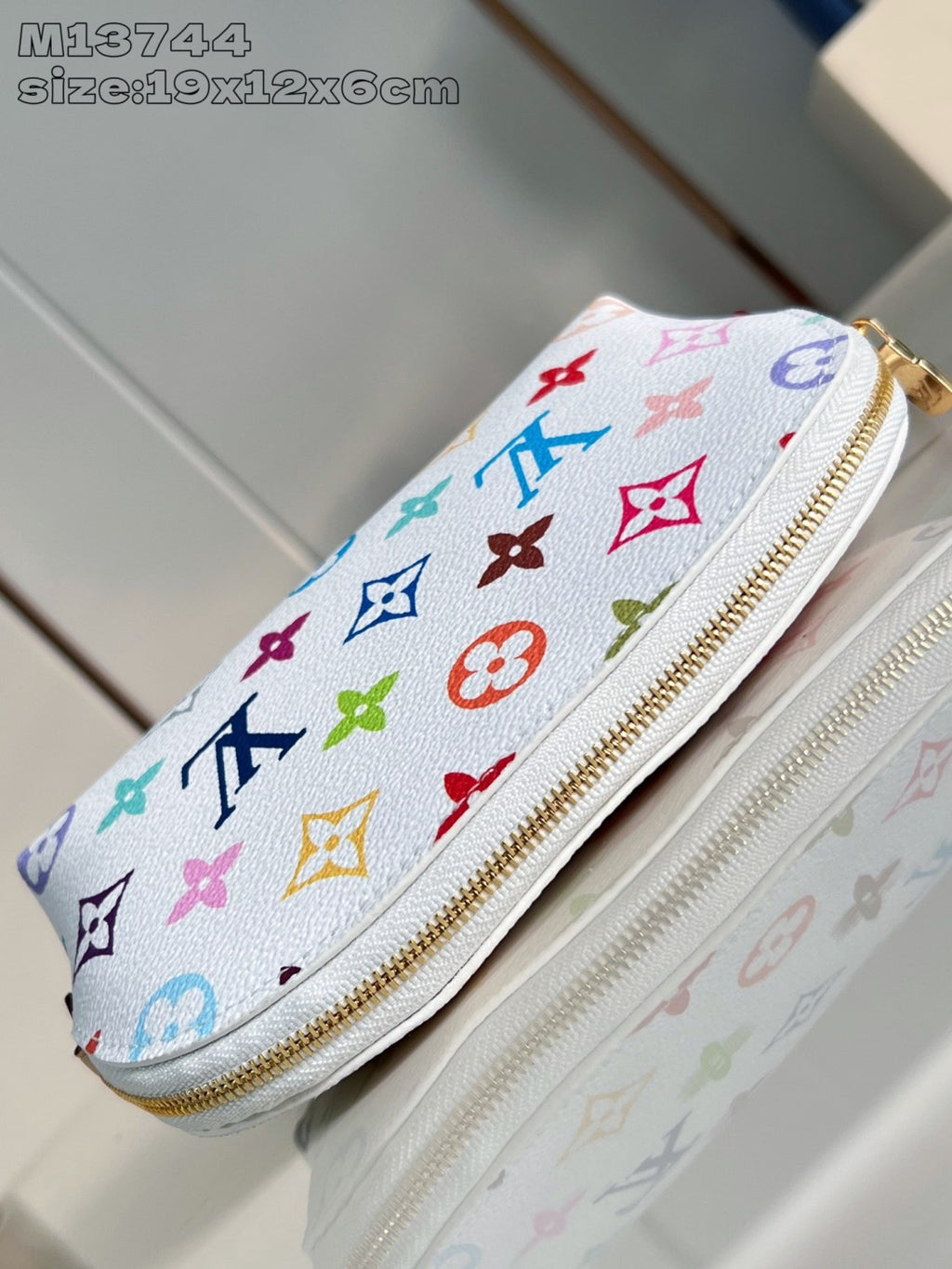 Louis Vuitton LV x TM Women's Colorful Logo Printed Zipper Closure Coated Canvas Leather Trimmed Toiletries Cosmetic Bag Bags #75163