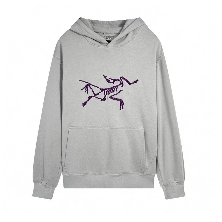 Arcteryx Men's and Women's Autumn Clashing Logo Printed Solid Color Loose Hooded Sweatshirt Pullover #97948