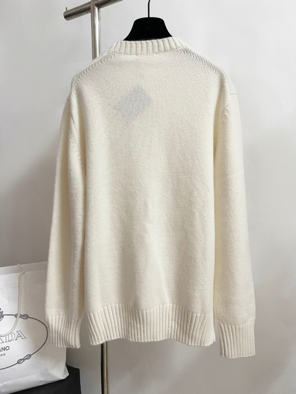 Prada Men's Spring and Autumn Solid Color Splicing Round Neck Embroidery Printed Logo Long Sleeve Sweater Pullover #72945