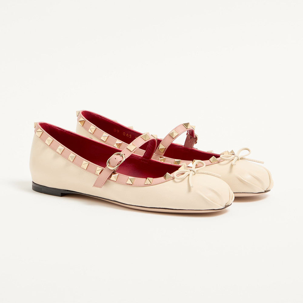 Valentino Mary-jane Rockstud Ballerina In Nappa 05mm for Woman #385077