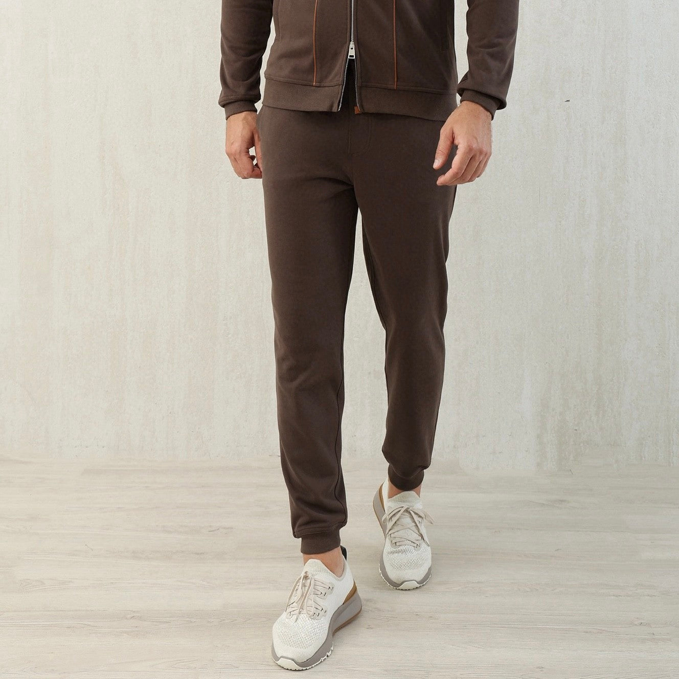 Brunello Cucinelli Men's Lace-up Sweatpants Four Seasons Solid Color Cotton Casual Drawstring Trousers Pants Ngvp #1767