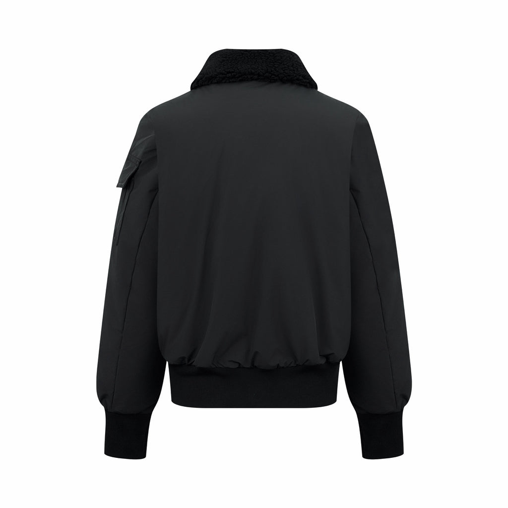 Moncler Men's Black Maulevrier Reversible Teddy Fleece Bomber Jacket #332812