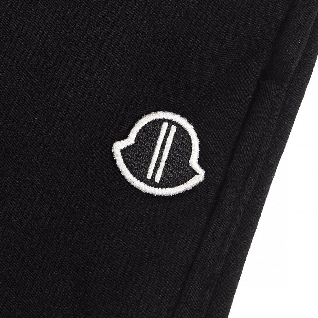 Moncler x Rick Owens Men's Spring/Summer Fashion Logo Printed Black Cotton Drawstring Loose Jersey Shorts #98321