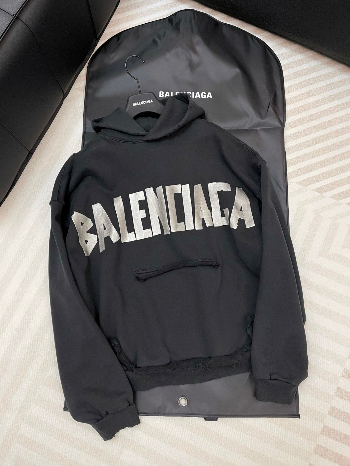 Balenciaga Logo Print Hooded Long Sleeve Sweatshirt #324922