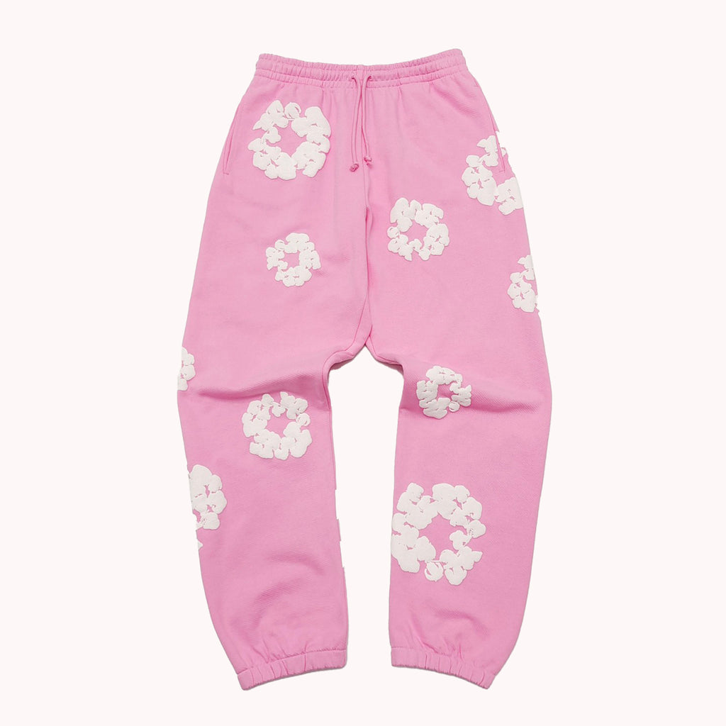 Denim Tears Men's And Women's Spring And Autumn Fashion Trends High Street Kapok Flower Casual Cotton Ribbed Loose Pants Ngvp #8877