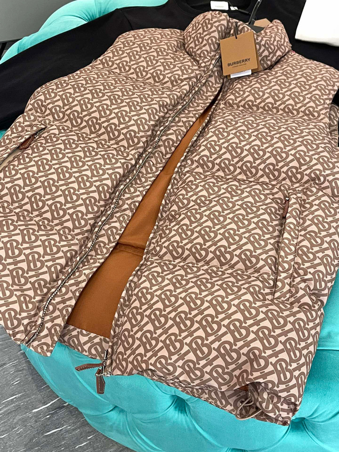Burberry Full Printed Old Fashioned Puffer Down Vest #96544