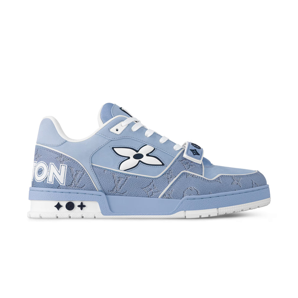 Louis Vuitton LV Trainer Men's Solid Color Plain Grained Leather and Monogram Low-Top Lace-Up Sneakers Shoes #77521