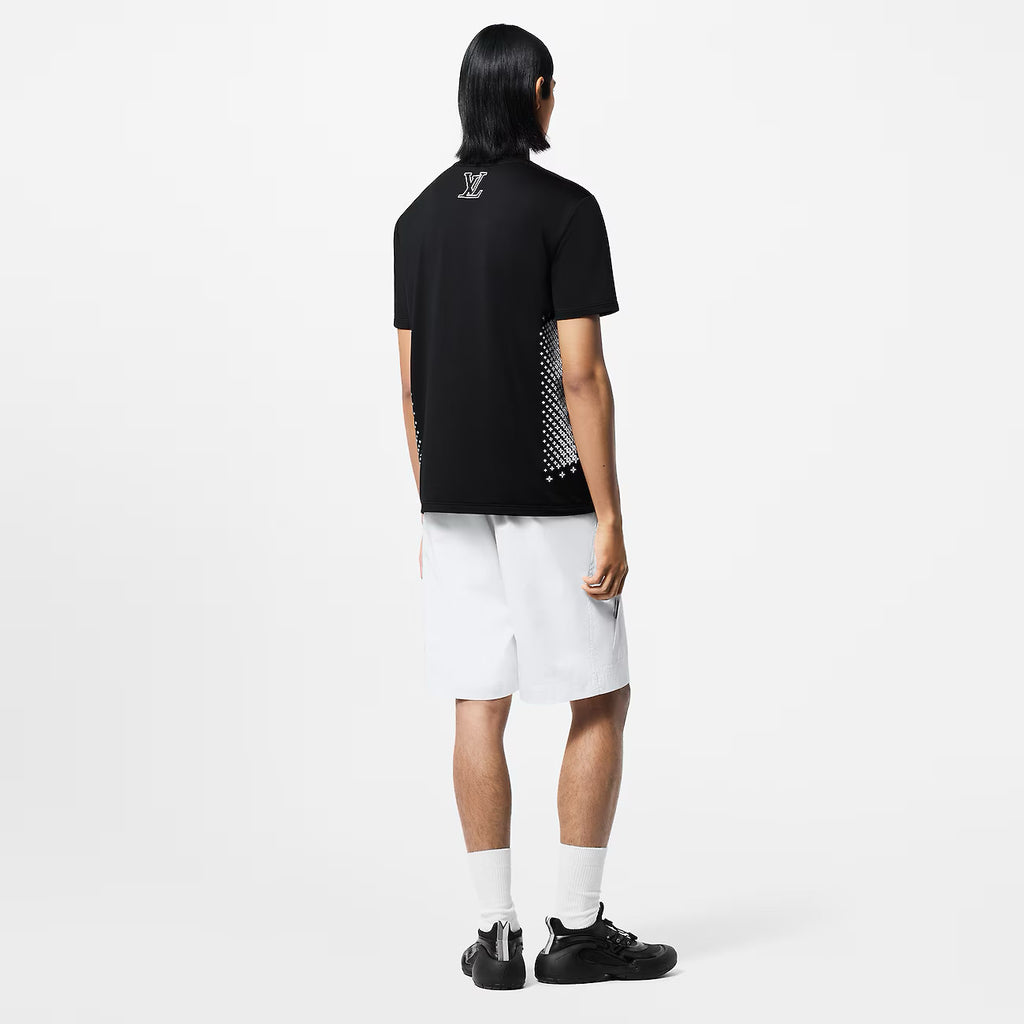 Louis Vuitton Men's Summer Black Letter Logo Round Neck Slim Short Sleeve T-Shirt #72838