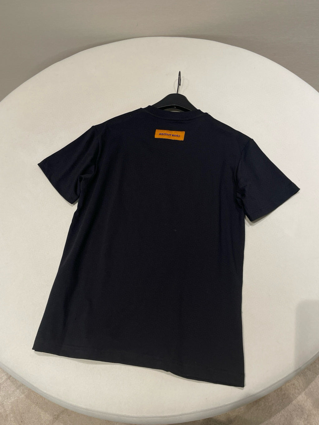 Louis Vuitton Men's Women's Spring And Summer Pearl Decoration Embroidery Black Casual Temperament Round Neck Short Sleeve Body Shirt #98525