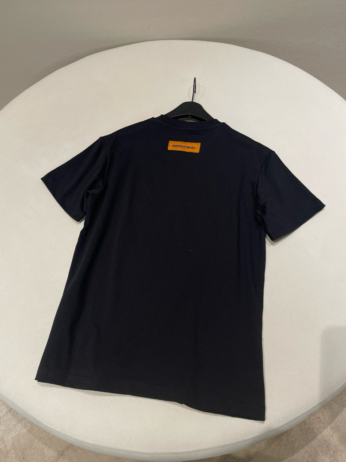 Louis Vuitton Men's Women's Spring And Summer Pearl Decoration Embroidery Black Casual Temperament Round Neck Short Sleeve Body Shirt #98525