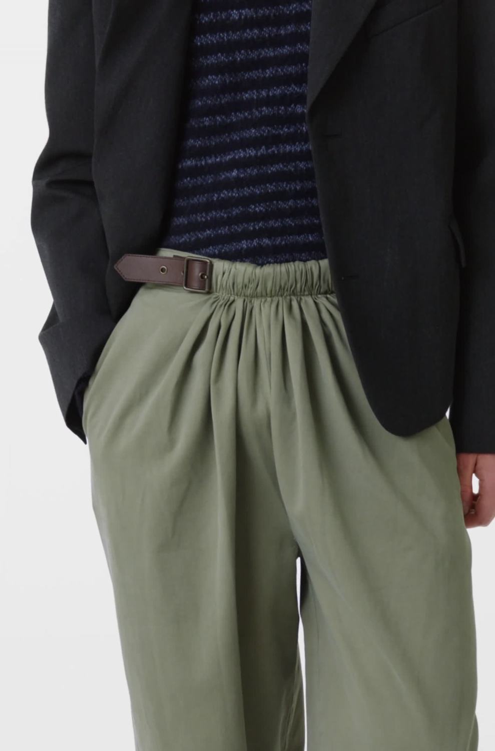 LOEWE Belted jacket Pants cotton Green #334233