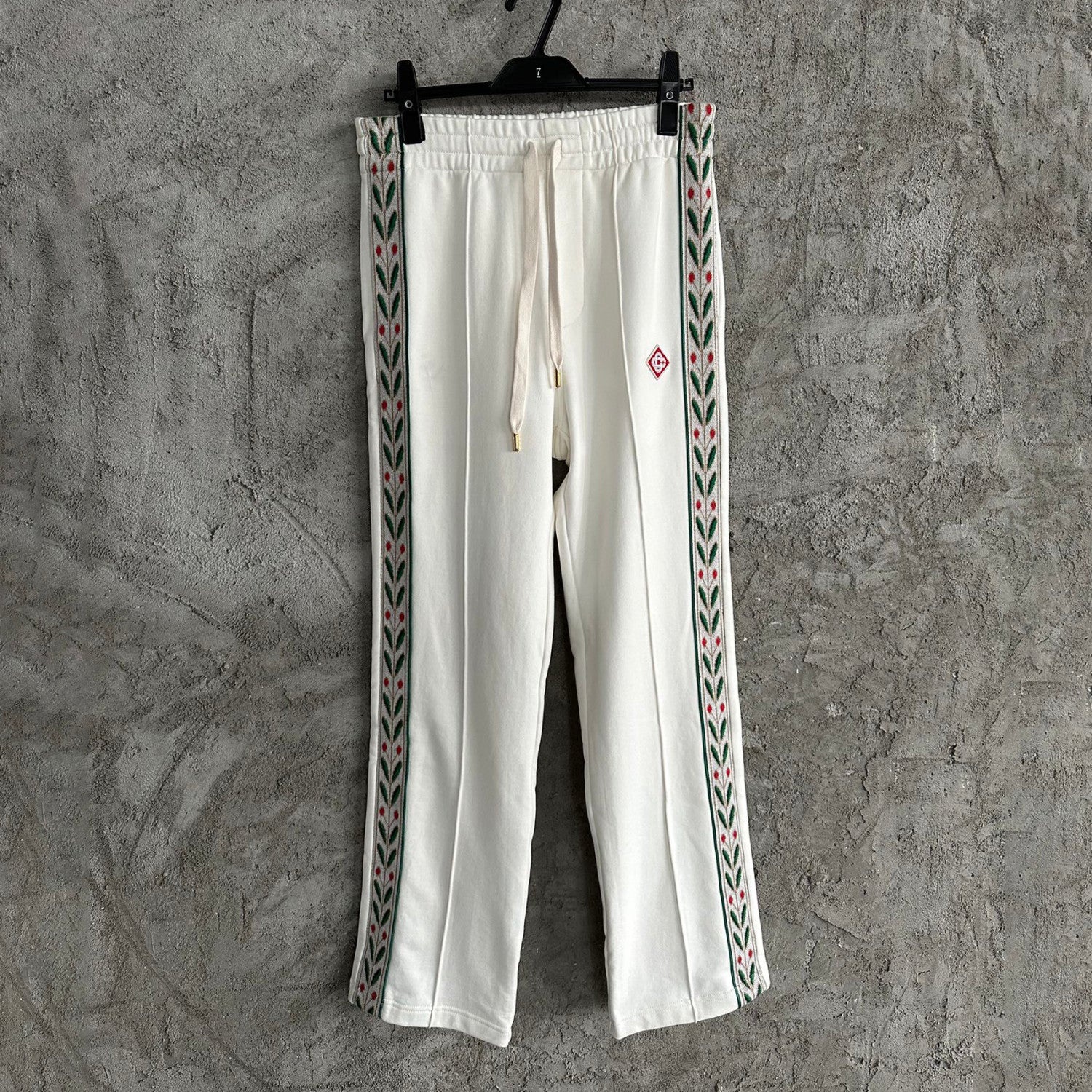 Casablanca Men's Solid Color Mid-Rise Straight Leg Cotton Long Lace-Up Casual Pants #75258