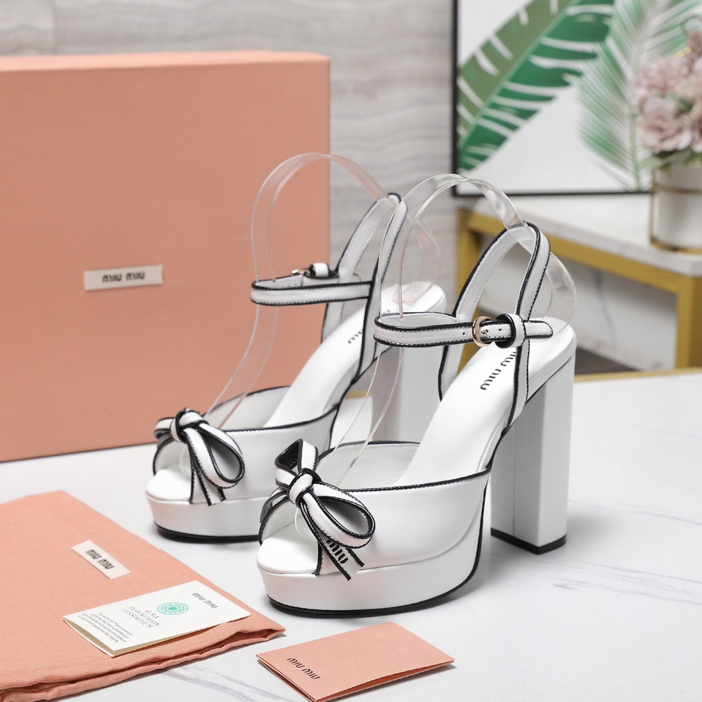 MiuMiu Mordoré nappa leather platform sandals 12cm #380320