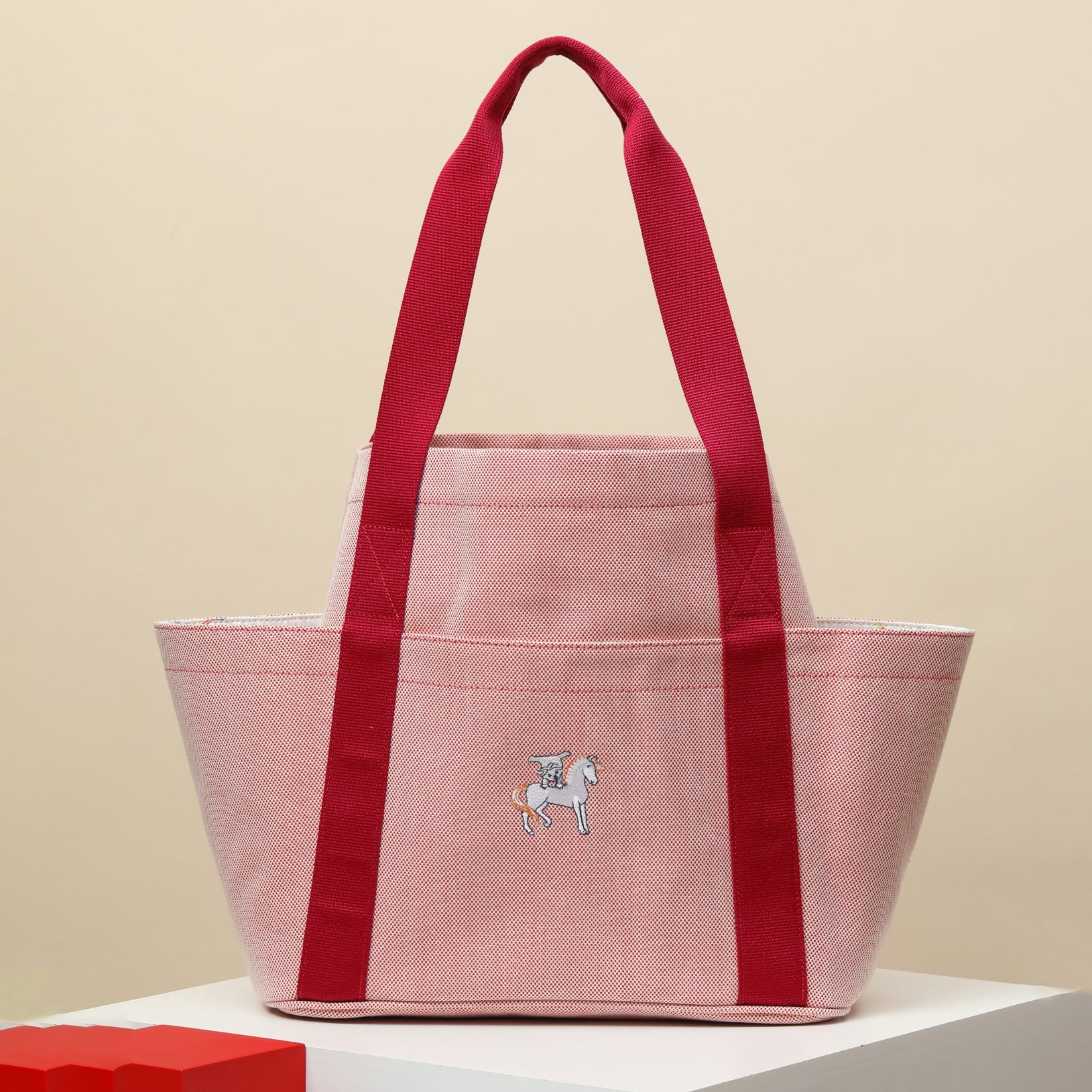 Hermes Unisex Fashion Casual Wool Linen Cotton Color Block Parenting Bag Shoulder Bag Tote Bag Bags #78794