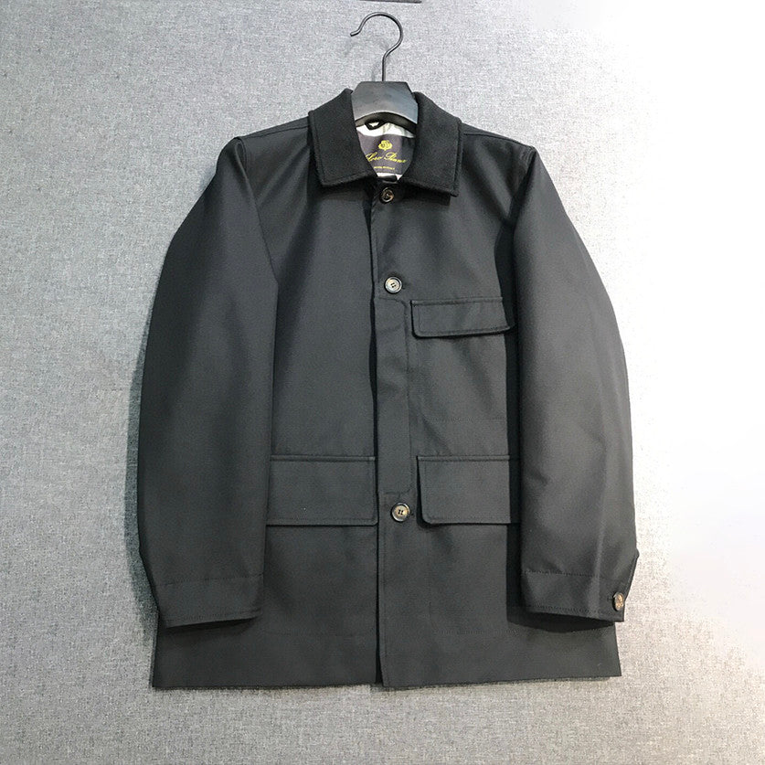 Loro Piana Men's Fall And Winter High-end Business Casual Trench Coat Jacket Lapel Single-breasted Cotton Trend Jacket Ngvp #2483