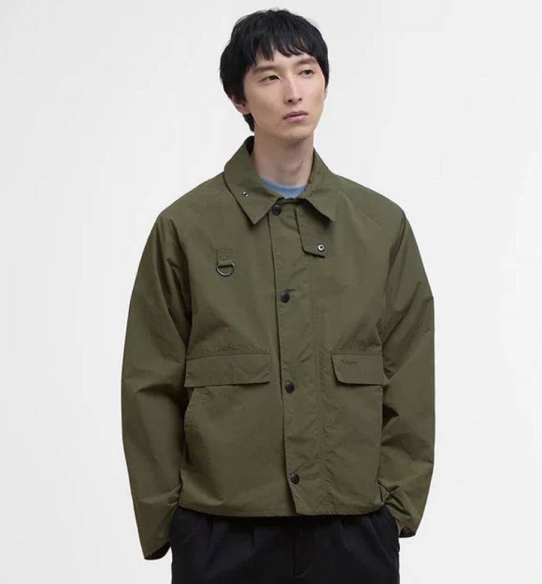 Barbour Men's Spring/Fall Fashion Classic Solid Color Lapel Single Breasted Waterproof Polyester Blend Fabric Casual Oversized Jacket #79495