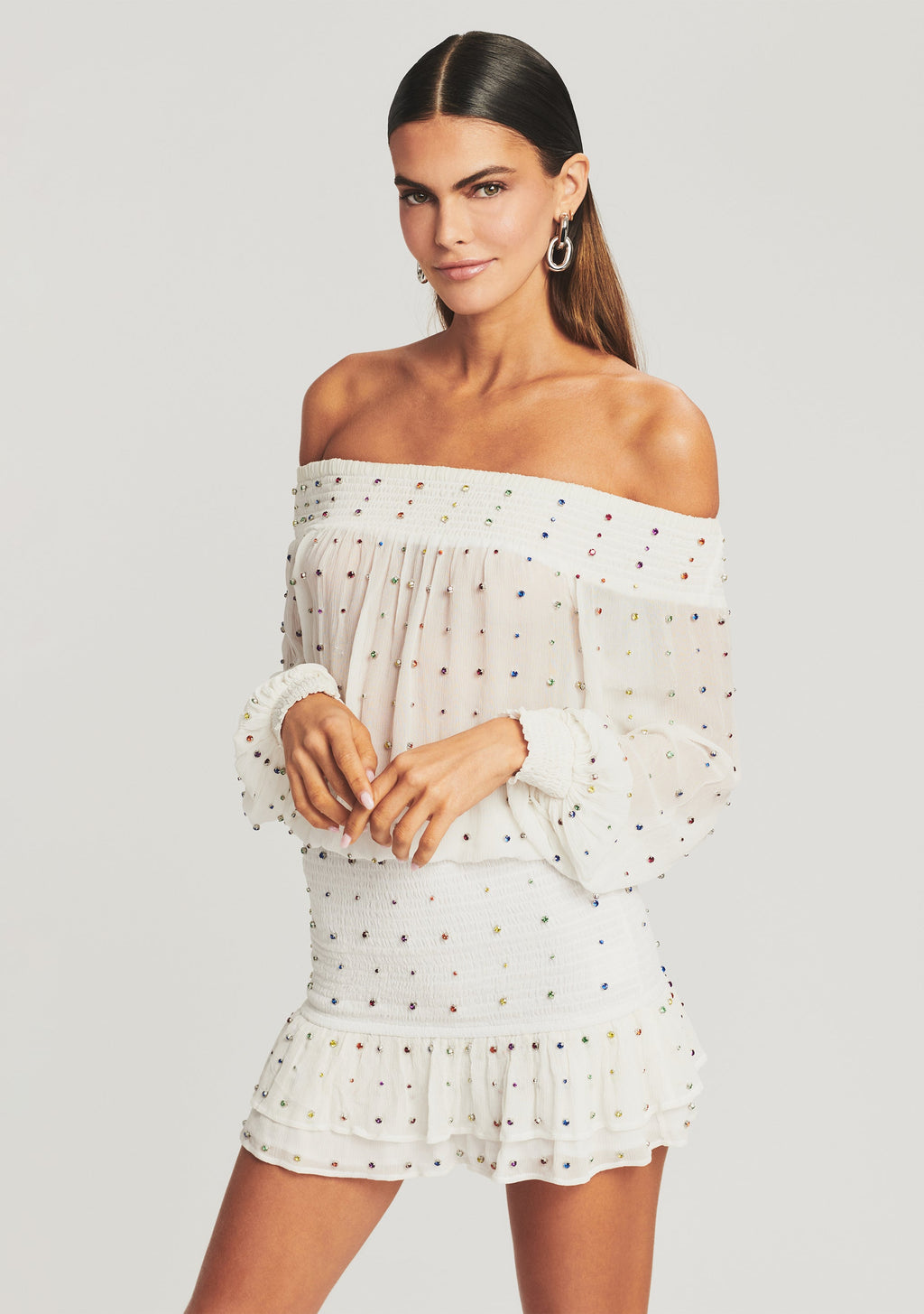 Taisha Embellished Silk Chiffon Dress