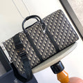DIOR LINGOT 50 Men's and Women's Adjustable Shoulder Strap Letter Printed Leather Canvas Tote Travel Bag Bags #76472