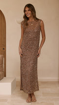 Matisse Sequins Maxi Dress - Bronze