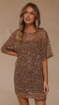 Zanthe Sequin Mini Dress - Mocha