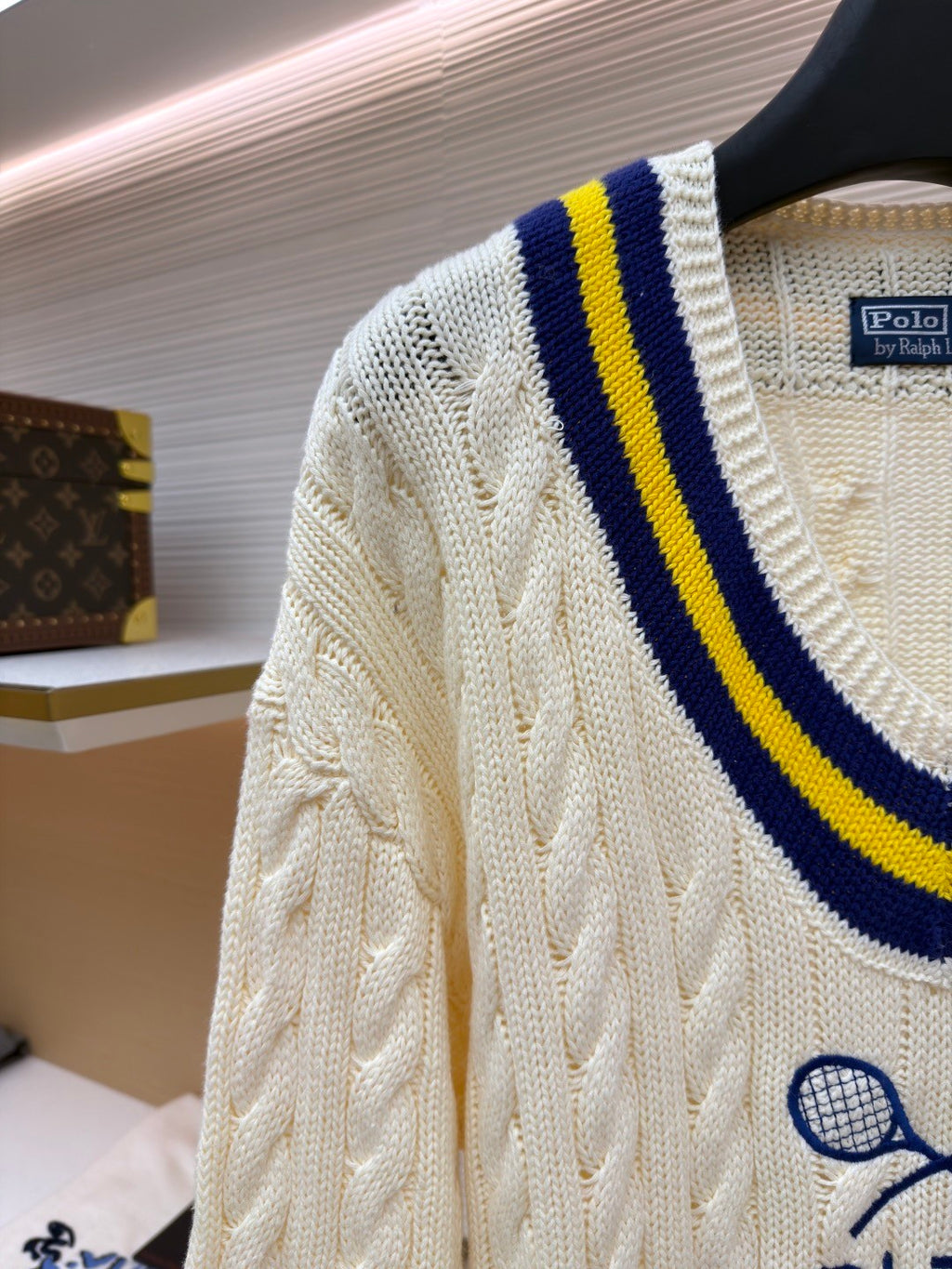 Ralph Lauren Men's Polo Solid Color V-neck Pullover Long-sleeved Autumn And Winter Knitted Wool Polo