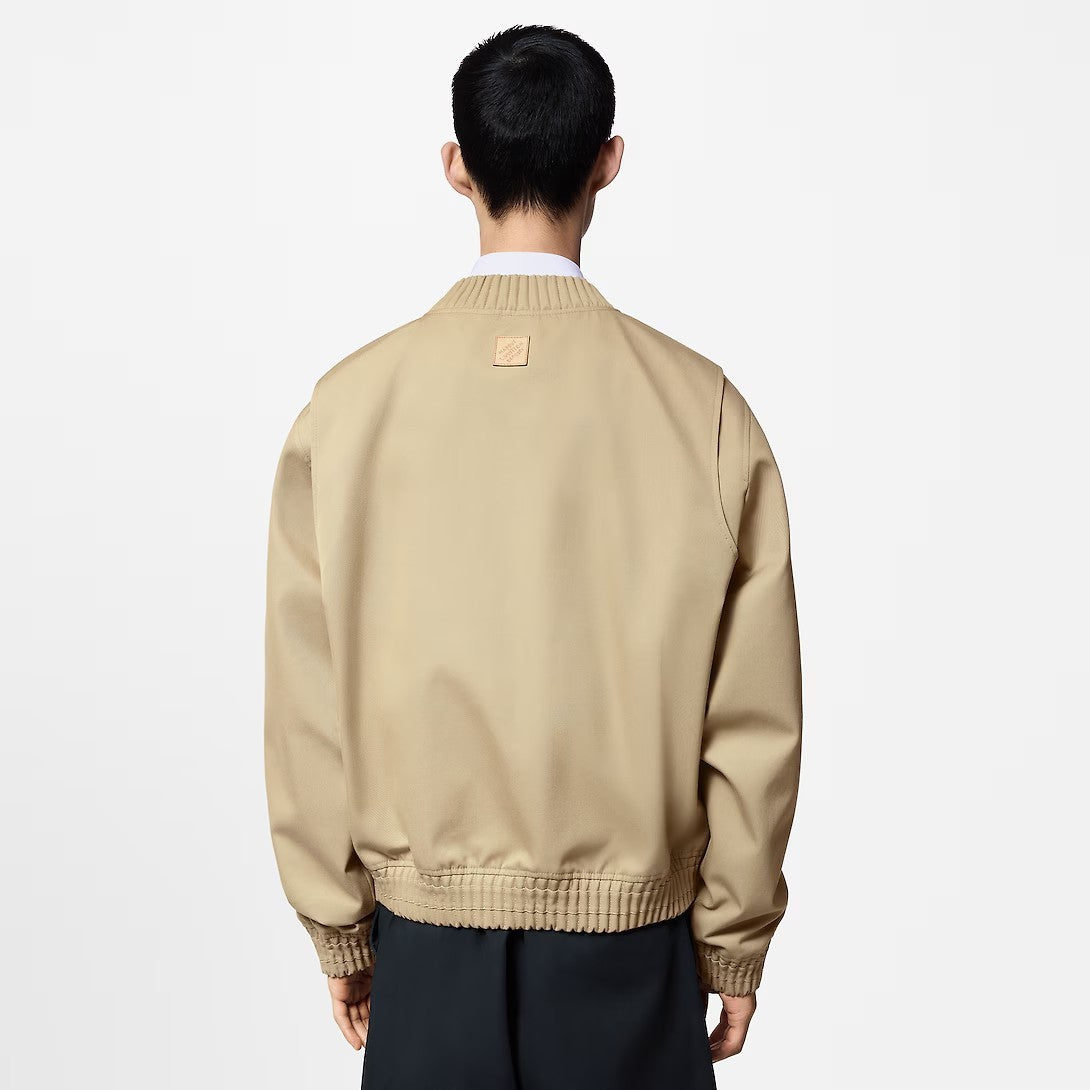 Louis Vuitton Men's MONOGRAM Reversible Windproof Jacket Spring And Autumn Logo Embroidery Zipper Long Sleeve Fitted Coat #71824
