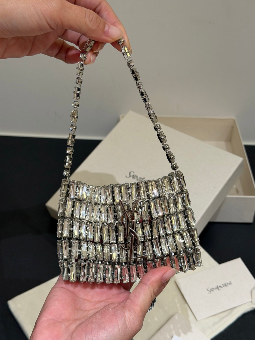 Saint Laurent Micro EVENING Bag In Crystals #379371