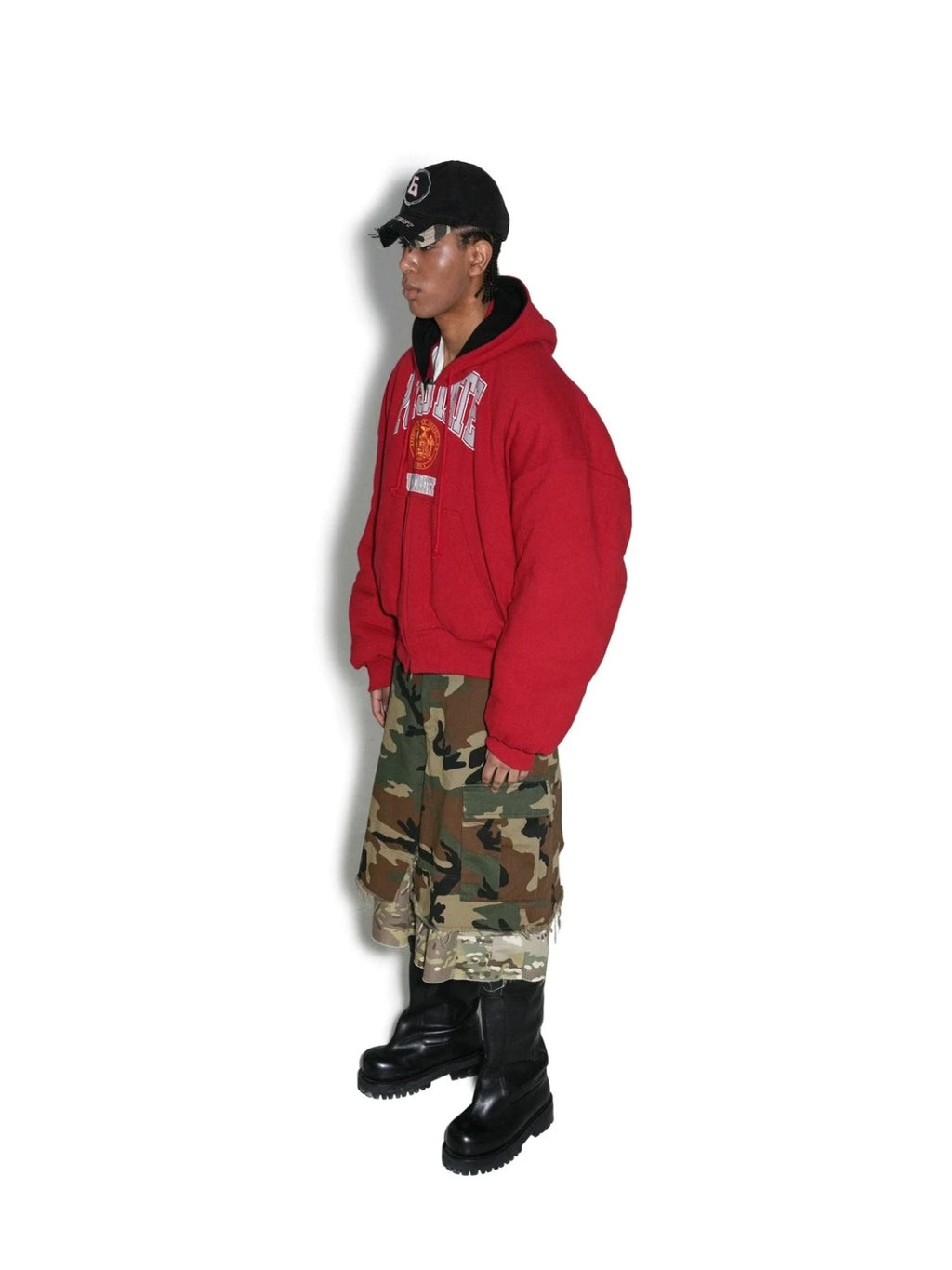 GRAILZ Project G/R Men's Summer Vintage Camouflage Layered Spliced Destruction Casual Pants Cotton Shorts Ngvp #1918