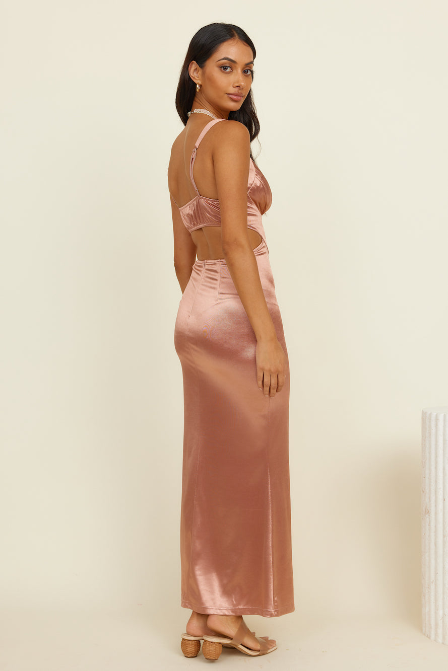 Between Us Maxi Dress Brown