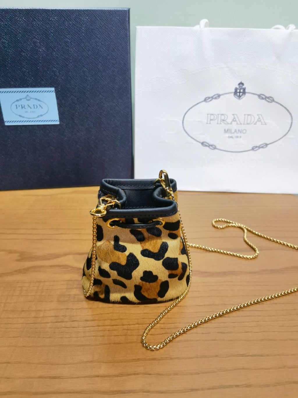 Prada Honey Printed Leather Mini Pouch #300243