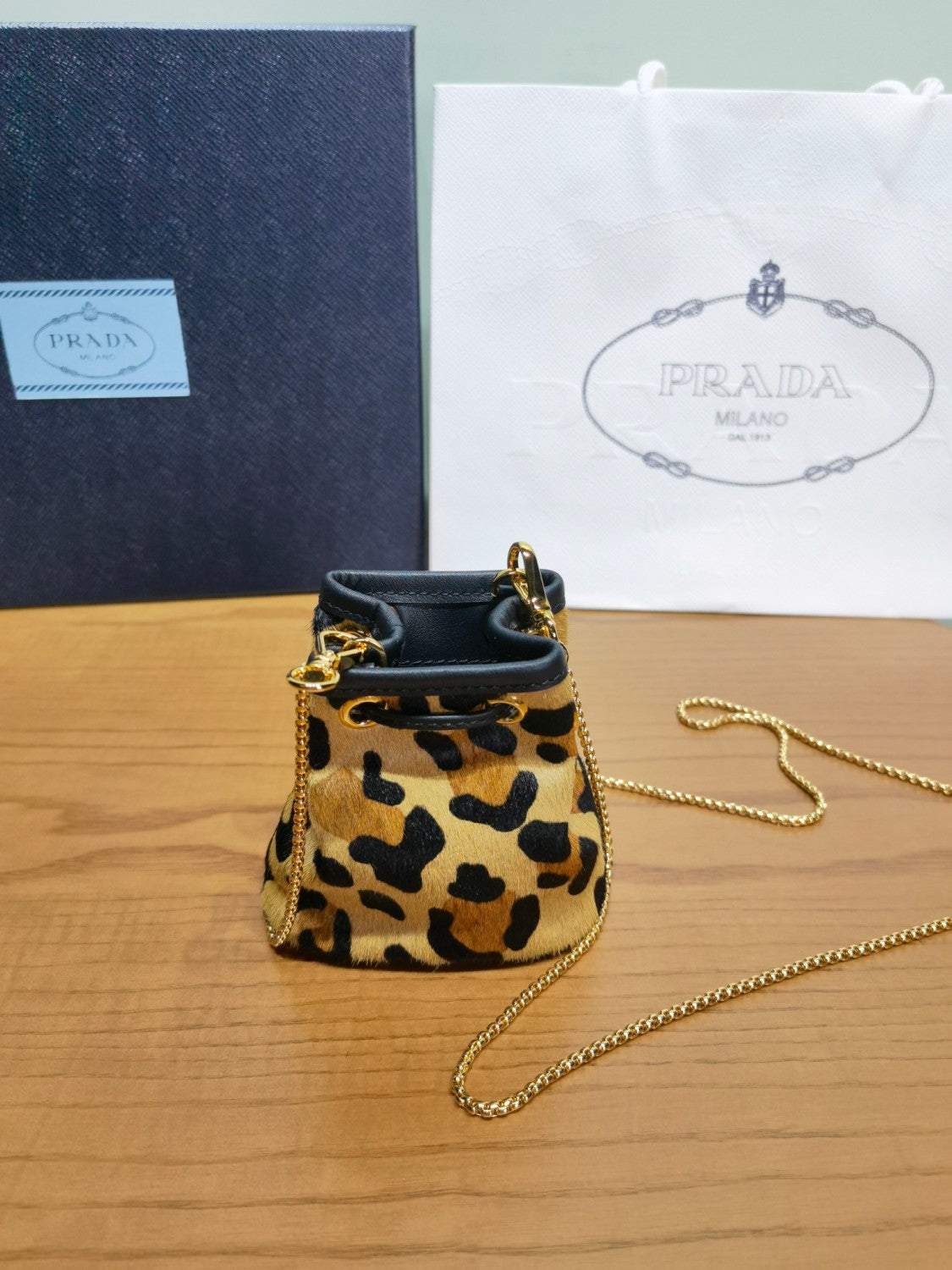 Prada Honey Printed Leather Mini Pouch #300243