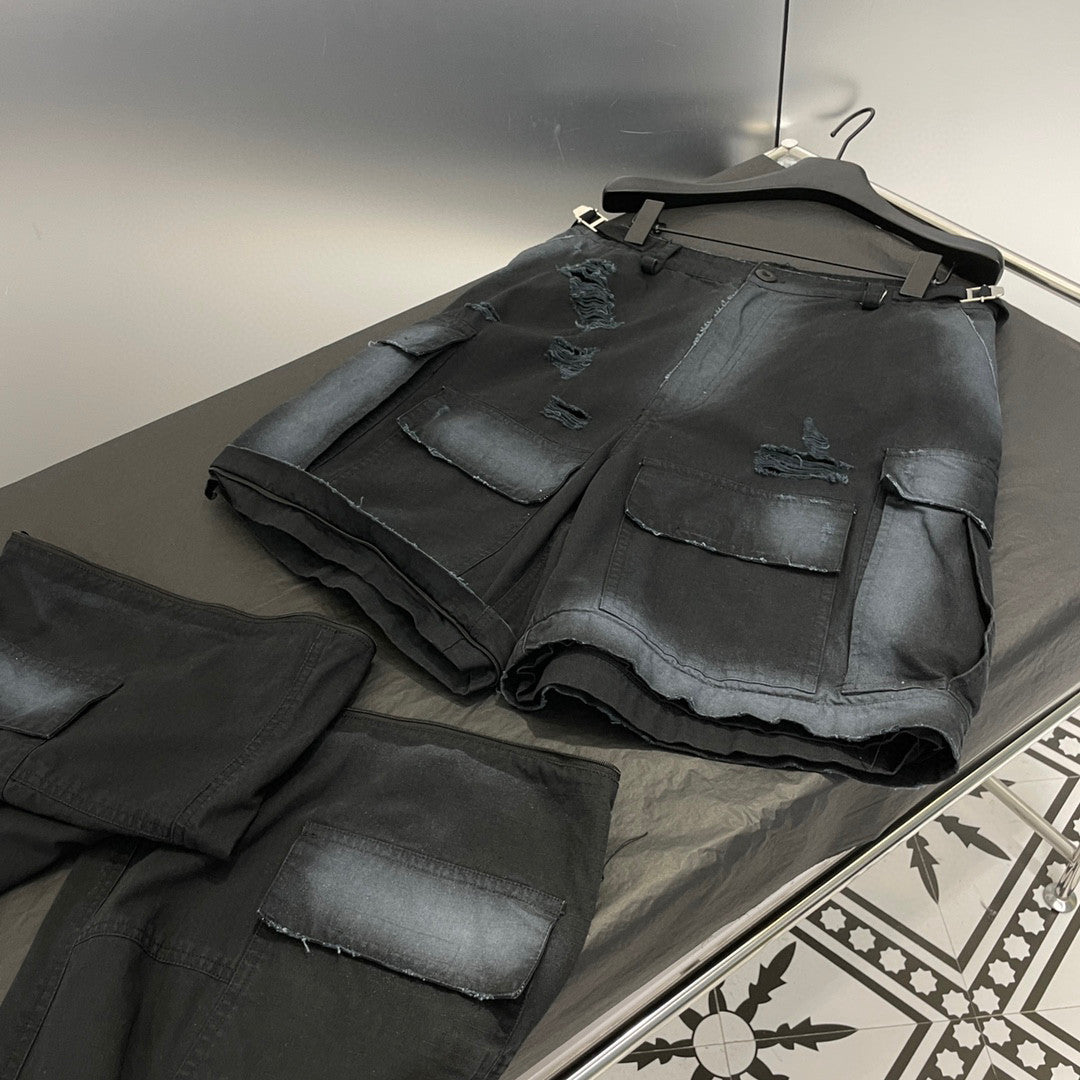 Balenciaga Men's Large Cargo Pants In Light Grey Ngvp #6428