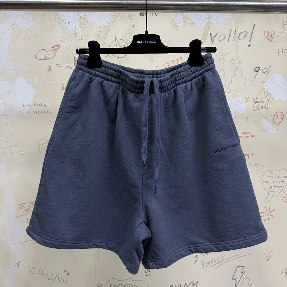 Balenciaga 25FW Men s Balenciaga Back Zipup Hoodie Regular Fit in Faded Dark Blue black Hoodie Shorts Set #332366