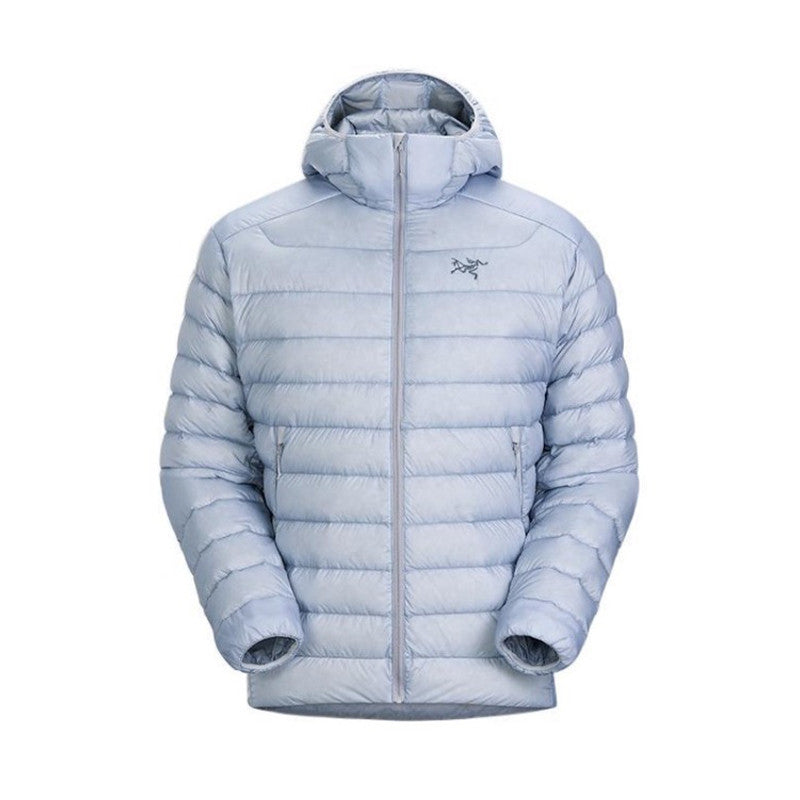 Arcteryx Men's Solid Color Zipper Lightweight Goose Down Windproof Long Sleeve Hooded Puffer Down Jacket #71889