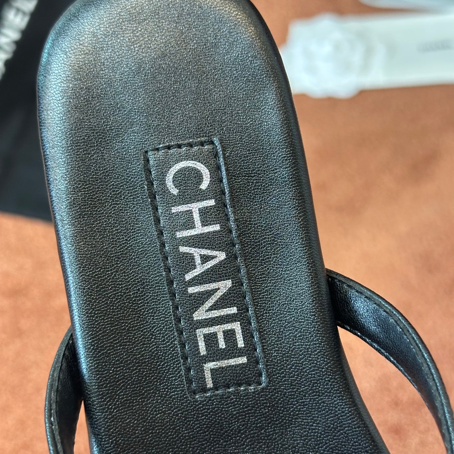 Chanel Women's Summer Fashion Casual Simple Round Toe Open Toe Leather Thong Sandals Shoes #78433