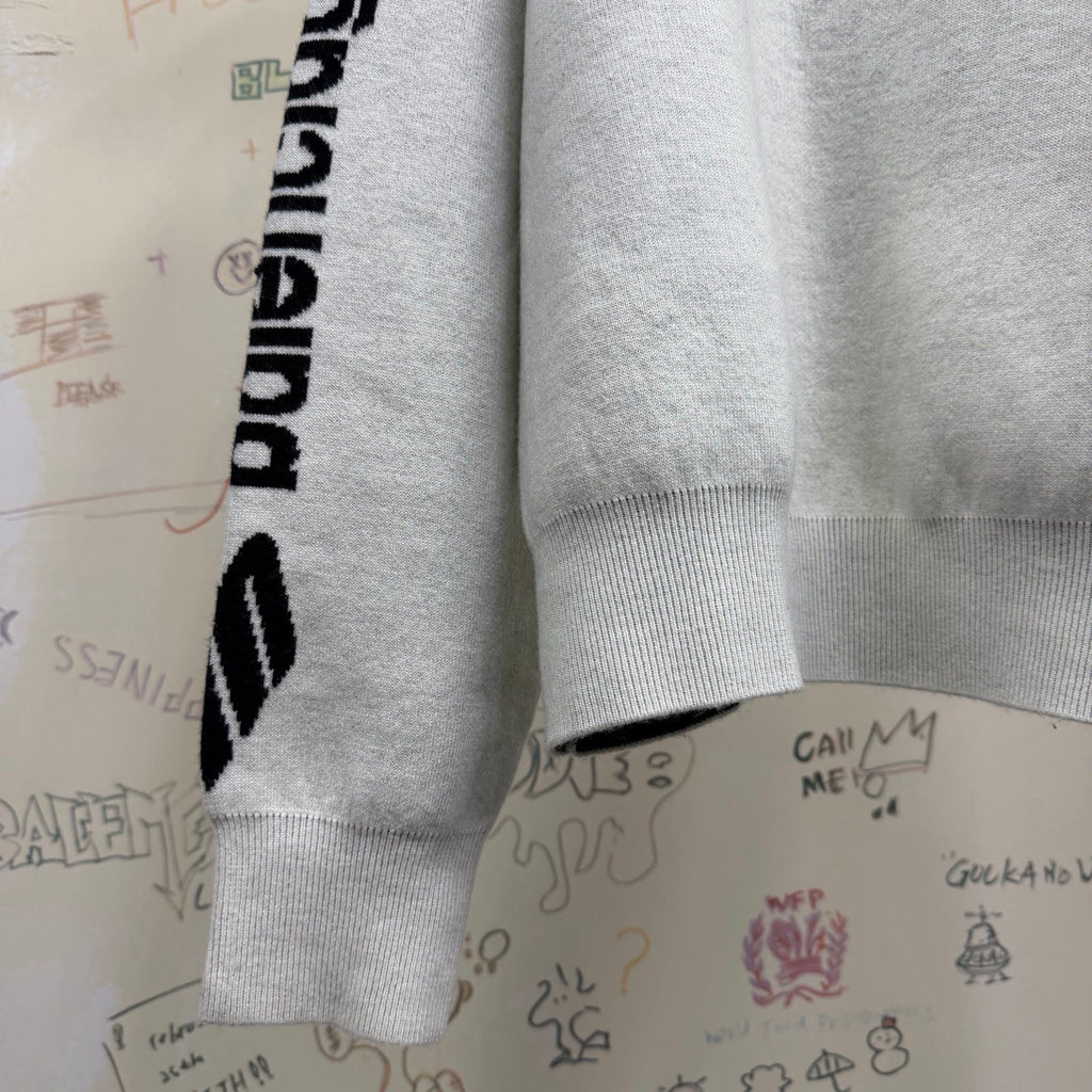 Top-quality Version Balenciaga Men's 3B Sports Icon Ski Crewneck in White Black #335728